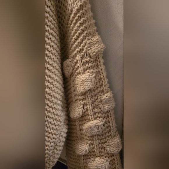 Tea & Cup Los Angeles Knit Cardigan Bubble Sleeves M/L Polyester - Picture 8 of 16